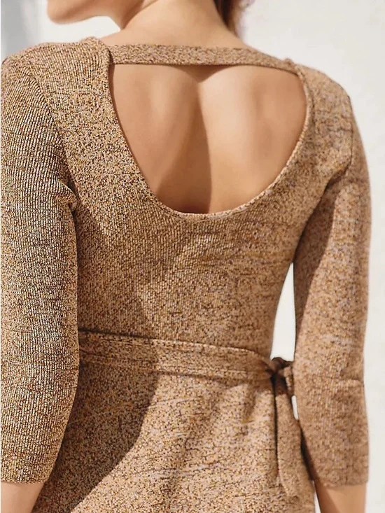 NWT Solid & Striped “The Lilla” wrap dress. Beautiful textured knit in neutral - Picture 5 of 9